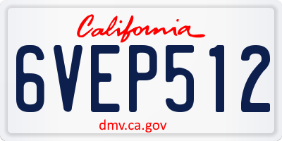 CA license plate 6VEP512