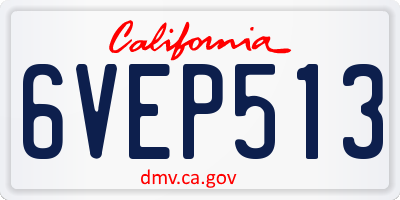 CA license plate 6VEP513