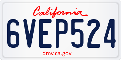 CA license plate 6VEP524