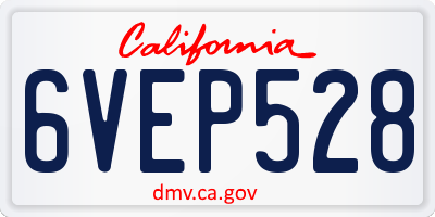 CA license plate 6VEP528