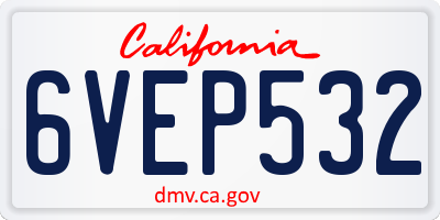 CA license plate 6VEP532