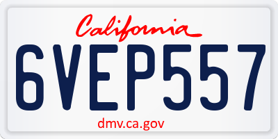 CA license plate 6VEP557