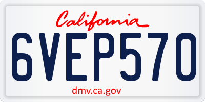 CA license plate 6VEP570