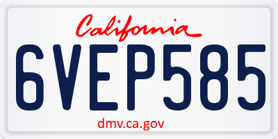 CA license plate 6VEP585