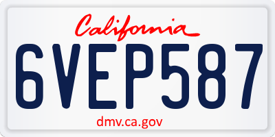 CA license plate 6VEP587