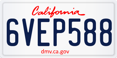 CA license plate 6VEP588