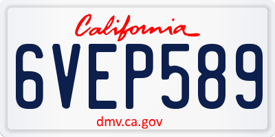 CA license plate 6VEP589