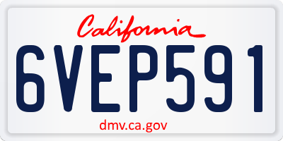 CA license plate 6VEP591