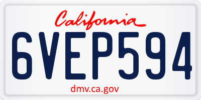 CA license plate 6VEP594
