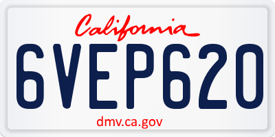 CA license plate 6VEP620