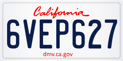 CA license plate 6VEP627
