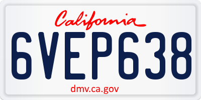 CA license plate 6VEP638