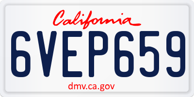 CA license plate 6VEP659