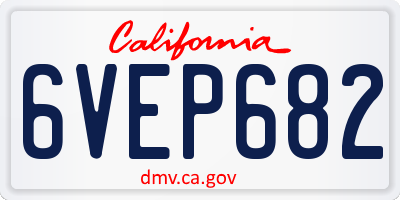 CA license plate 6VEP682