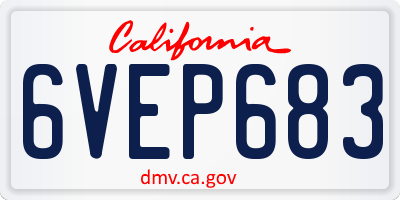 CA license plate 6VEP683