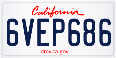 CA license plate 6VEP686
