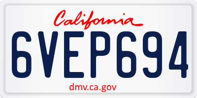 CA license plate 6VEP694