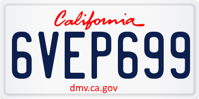 CA license plate 6VEP699