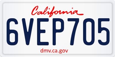CA license plate 6VEP705