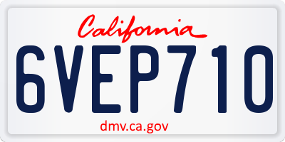 CA license plate 6VEP710
