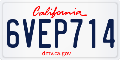 CA license plate 6VEP714