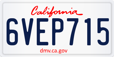 CA license plate 6VEP715