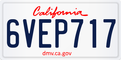 CA license plate 6VEP717