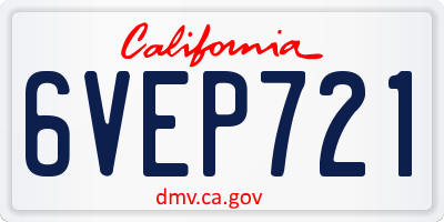 CA license plate 6VEP721