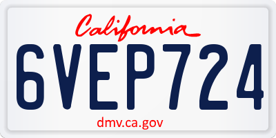 CA license plate 6VEP724