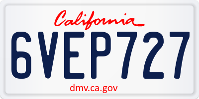 CA license plate 6VEP727