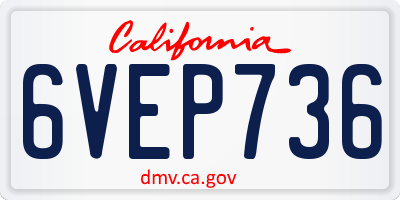 CA license plate 6VEP736