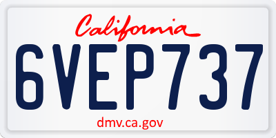 CA license plate 6VEP737