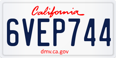 CA license plate 6VEP744