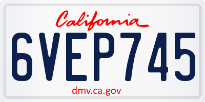 CA license plate 6VEP745