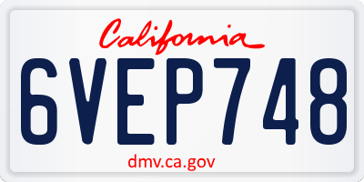 CA license plate 6VEP748
