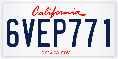 CA license plate 6VEP771