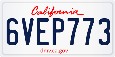 CA license plate 6VEP773
