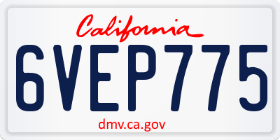 CA license plate 6VEP775
