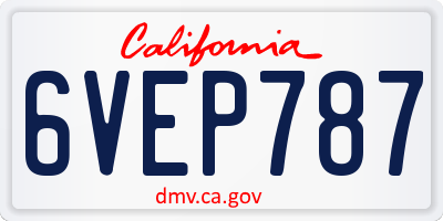CA license plate 6VEP787
