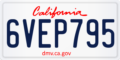 CA license plate 6VEP795