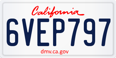 CA license plate 6VEP797