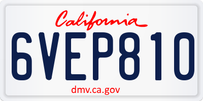 CA license plate 6VEP810