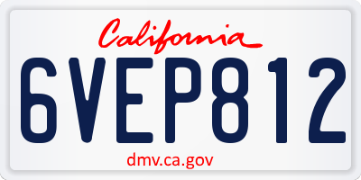 CA license plate 6VEP812