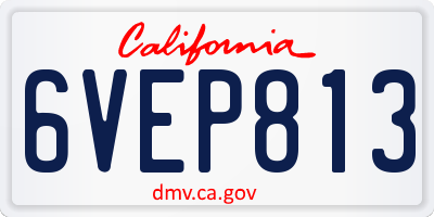 CA license plate 6VEP813
