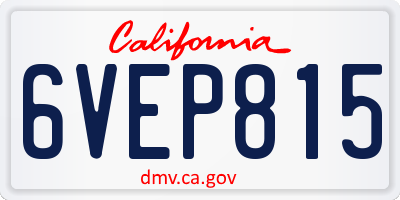 CA license plate 6VEP815