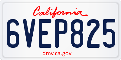 CA license plate 6VEP825