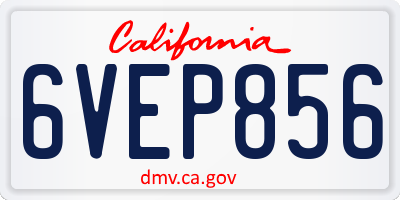 CA license plate 6VEP856