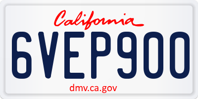 CA license plate 6VEP900