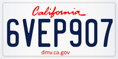 CA license plate 6VEP907