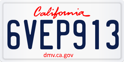 CA license plate 6VEP913